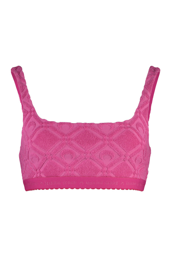 jacquard fabric crop top-0